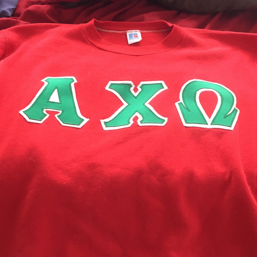 AXO stitched letters